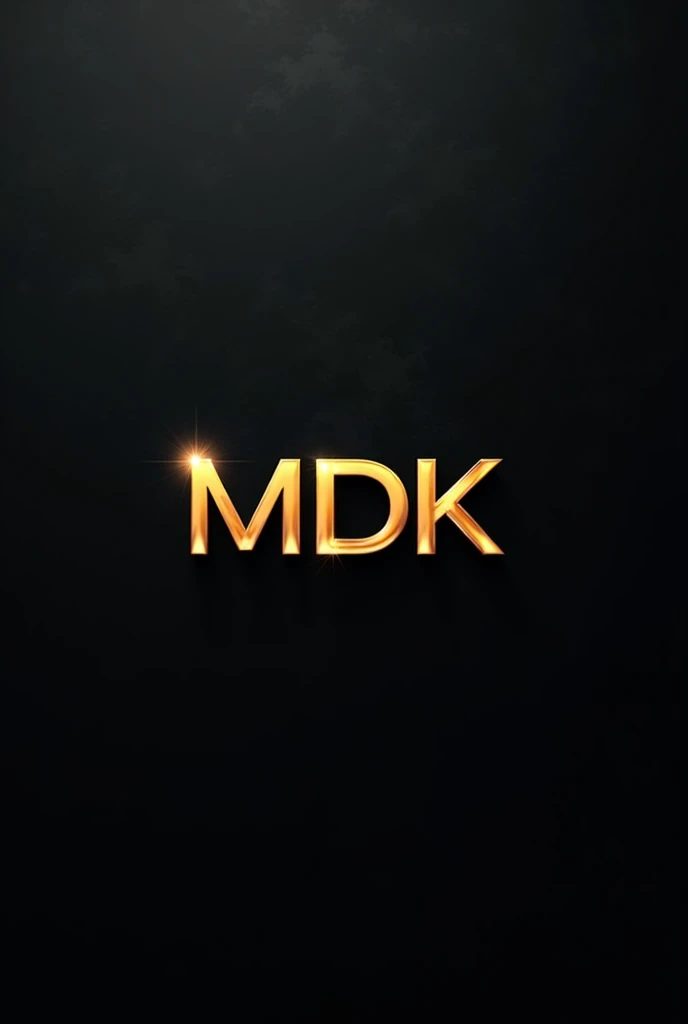 Create a logo for a company called "MDK" the black and gold letters and the dark background