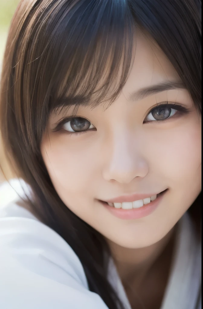 best quality, face focus, soft light, ultra high res, (photorealistic:1.4), RAW photo,(Shinozaki Ai), white skin, kawaii, 1 Japanese girl, solo, cute, (smile), (pupil, lights in the eyes), detailed beautiful face, busty,(high resolution detail of human skin texture), long hair,(portrait), upper body, white traditional kimono, fuller figure