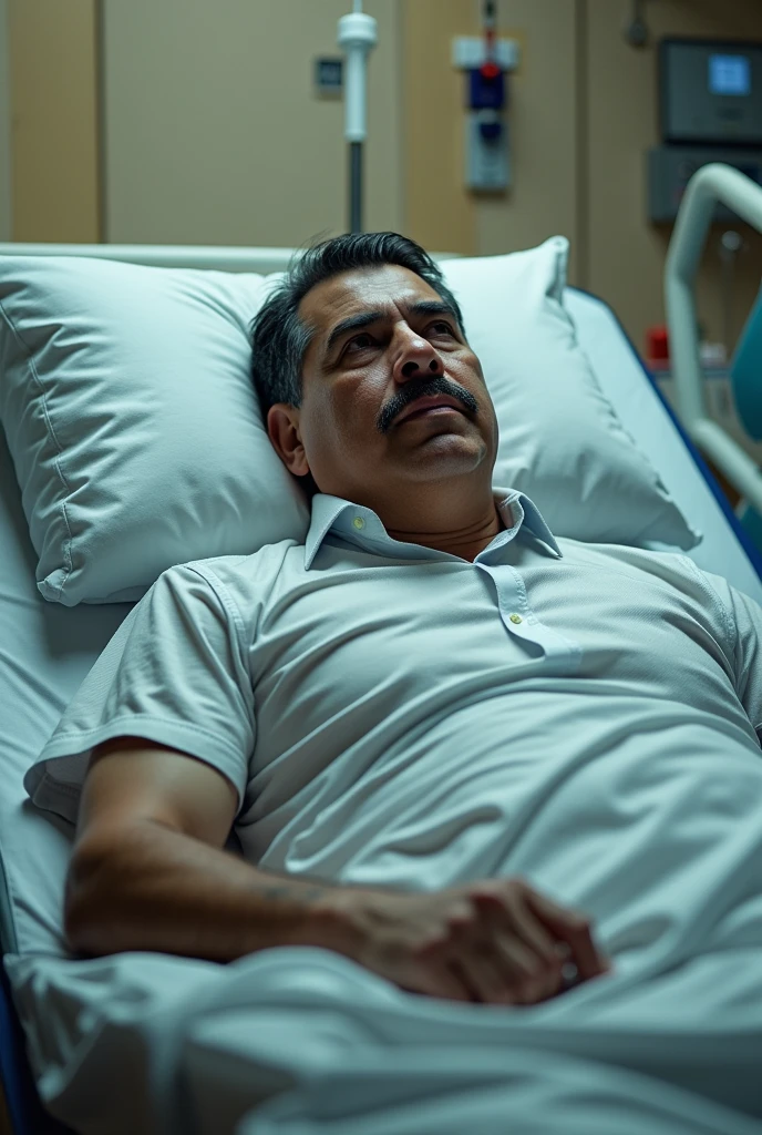 Nicolas maduro, president of Venezuela, in a hospital bed
