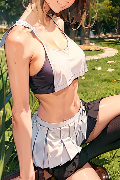 Best Picture, Masterpiece, 4K, High Quality, One Adult
Woman. The woman has brown hair. Her hair is straight, . Long slit eyes, green eyes,
Model like beauty, perfect proportions. Perfect legs. Perfect arms. Tank top, navel-baring look, tight miniskirt. High heels.
She has a blush on her cheeks and a mischievous smile on her face.
Even over clothing, one can see the large, full breasts and erect nipples.
Even over clothing, one can see the large, full breasts and erect nipples.
A woman is Sitting, arms, later, folded, chest arched. woman is on all fours in In the grassy meadow, (((a woman is spreading her legs wide open, with her thighs spread wide apart. Silk underwear. A complete body. Perfect hands and legs. Beautiful body, beautiful legs. Beautiful hands. Perfect body, perfect legs. Perfect hands.
The woman's tank top and her clothes show the bulge of her large breast and her nipples are raised. Sweat is soaking through.
The woman has a blush on her cheeks and a shy smile on her face. Focus on armpits.
, upper body . Pixie cut. Shed bangs. Short-sleeved sailor uniform, very short pleated miniskirt, black socks, brown loafers.