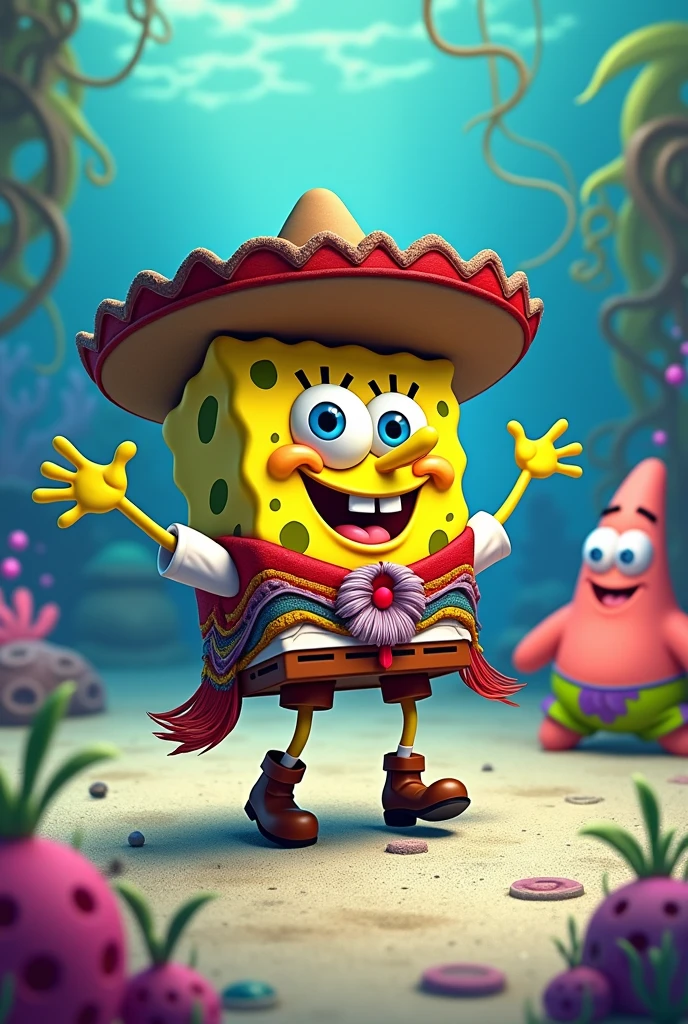 Spongebob doing a Chilean 