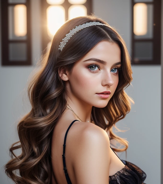 ((((((European girl, 16 years)))))), (((in a very long, fluffy dress with many skirts on wide straps in a small pattern in the style "Fantasy of the future", lace gloves above the elbow))), (((((deep neckline))))), beautiful female figure, ((((full body shot from head to toe)))), very erotic pose, thin waist, high facial detail, Photorealistic, 8k, 16K, cinematic lighting, sexy angle, Beautiful bright eyes, lustful look, plump sexy lips, beautiful holiday hairstyle, Beautiful cosmetics, Jewelry, Sharp Focus, complex parts, bright colors, warm color palette, super detailed photography, soft light, high-fashion, Glamour,