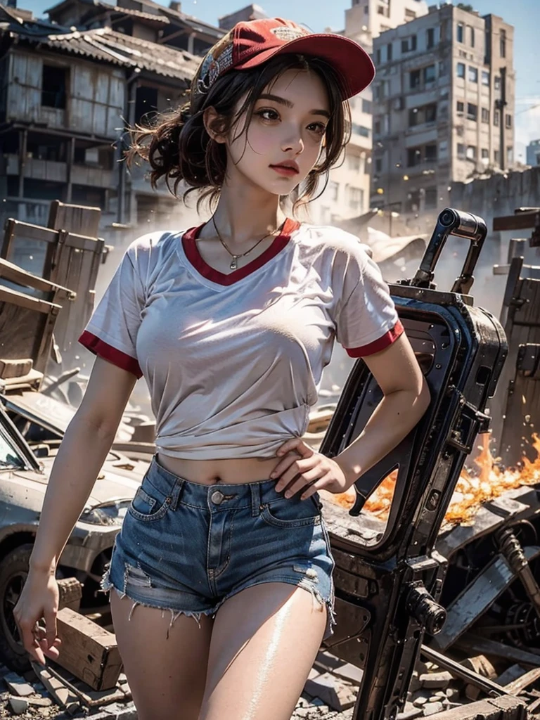 Close-up of teenage girl posing