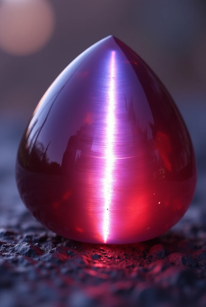 Cat's Eye Moonstone Gemstone, red and violet gradient. anime style