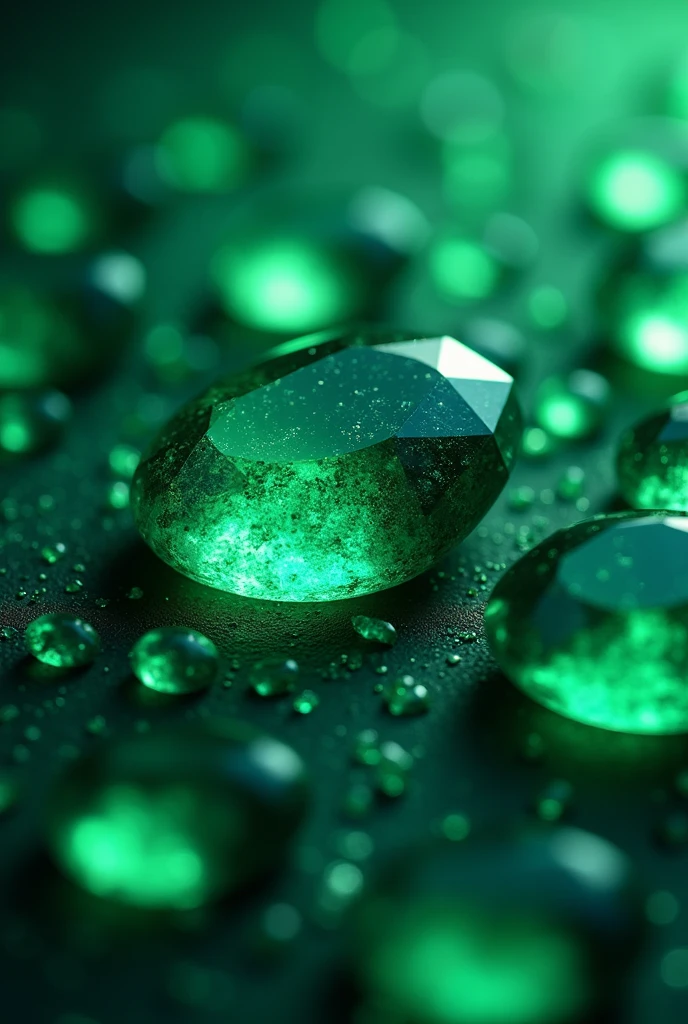 gems background, precious stones, green emeralds