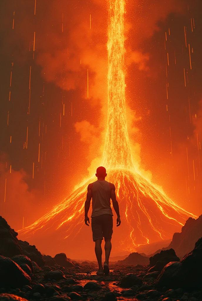 I'm standing and lava is raining down on me 