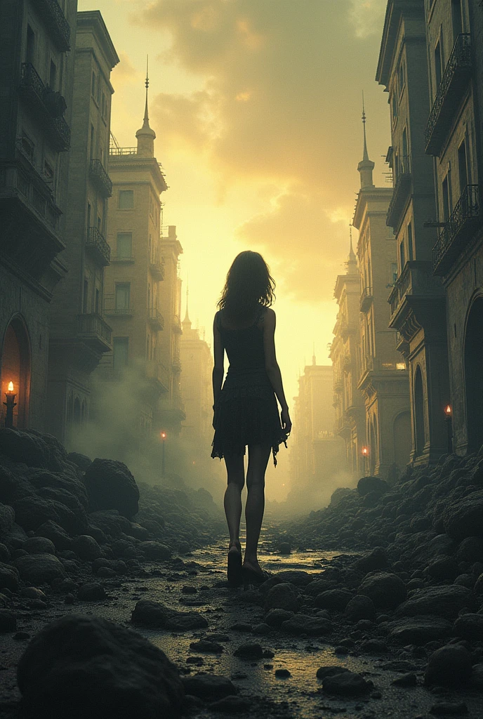 The cover of an apocalyptic monster book shows a desolate place with a silhouette of the female protagonist