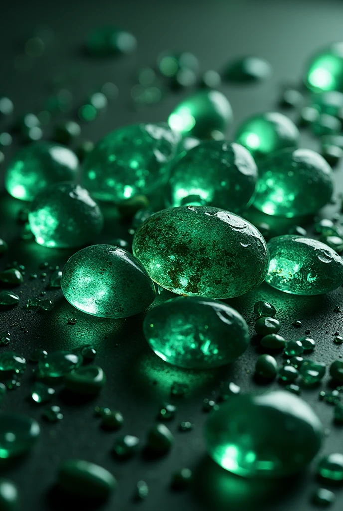 background of many gems, precious stones, piled
green diamonds
