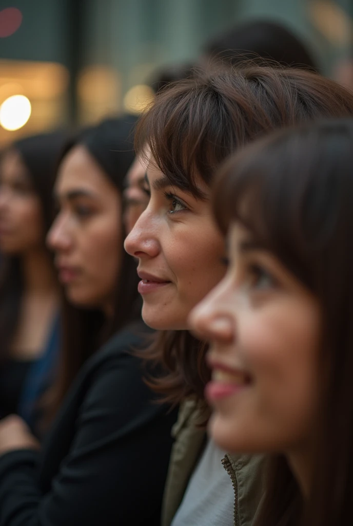 Several people focused on their eyes