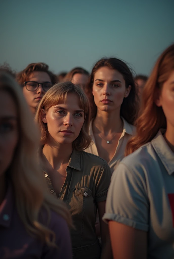 Several people focused on their eyes
