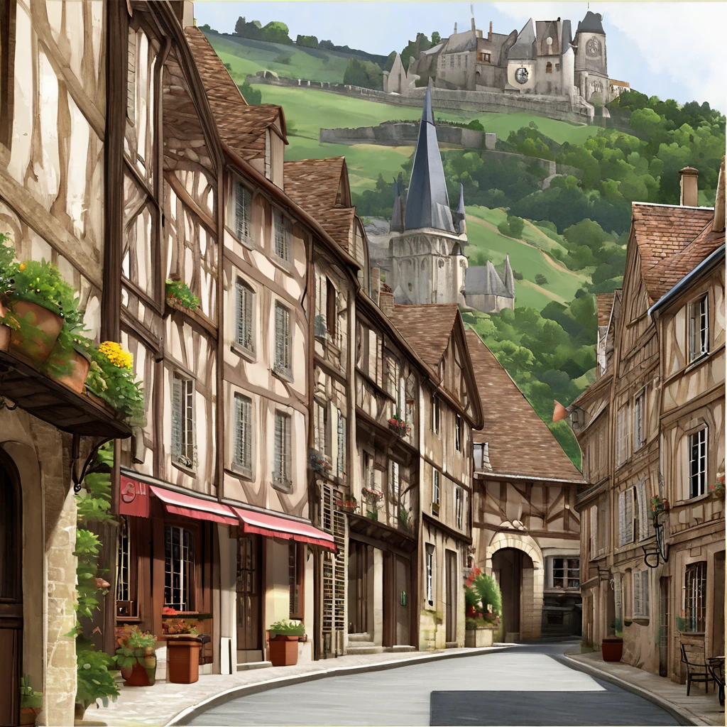 ((background only)), France town, detailed background