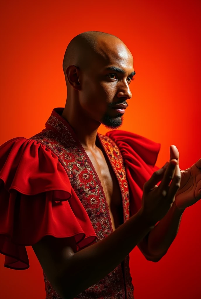 Makes a bald man black, with a flamengo outfit