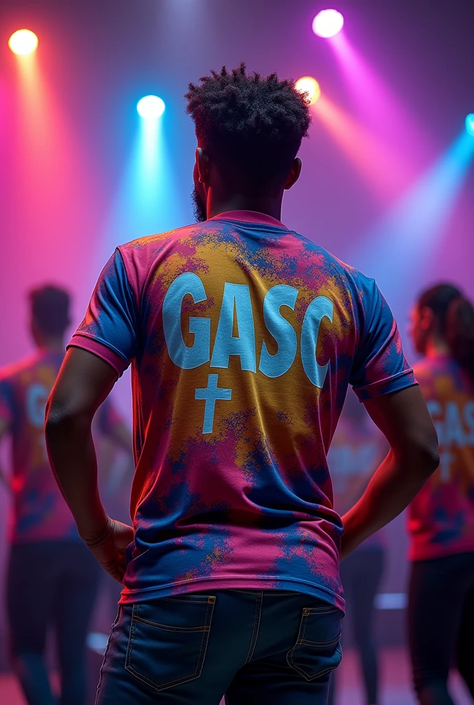 Colorful Christian Dance Ministry Shirt with GASC written on it