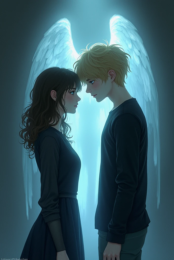 A nanny, this woman has dark brown Chanel hair, she can see the spirit of her beloved, who died. He was blond with blue eyes, his hair was a bit messy, he looked like an angel...but he It was an obsessive spirit, he wore black clothes