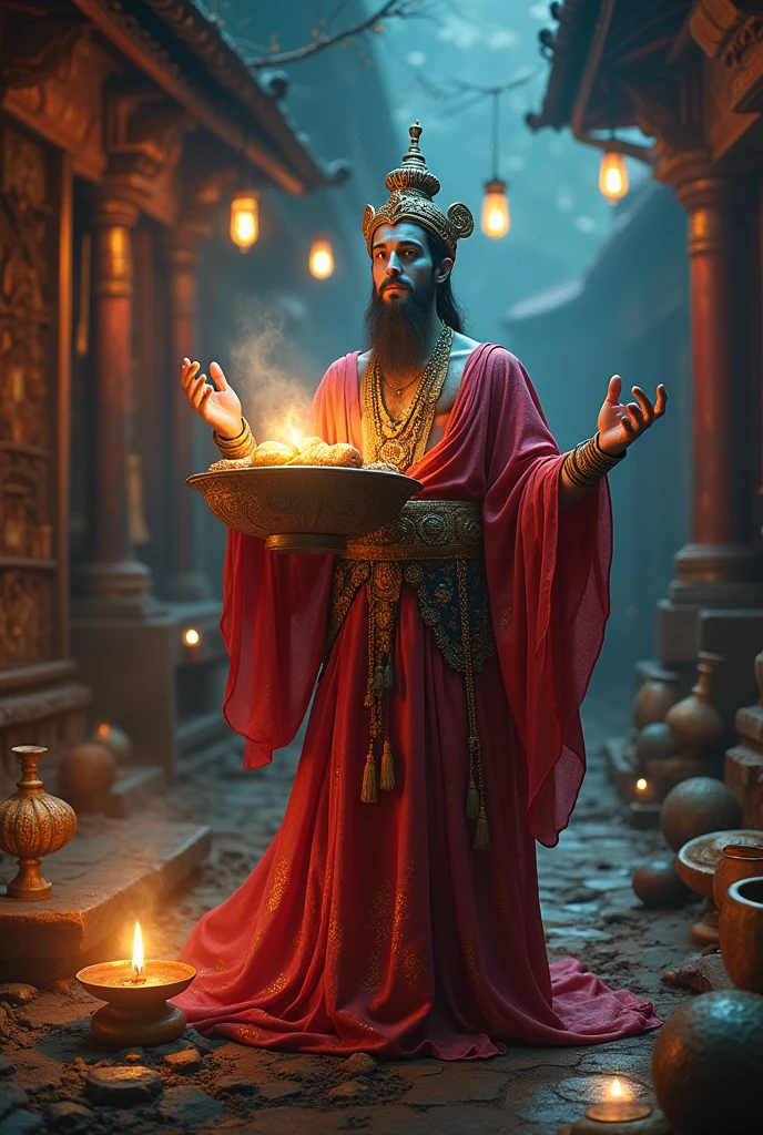 Genie of the lamp with gifts