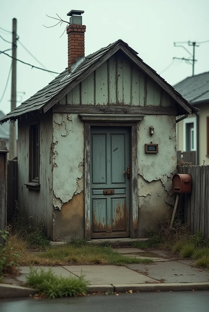 Build me a 1 euro house that is shabby and small 