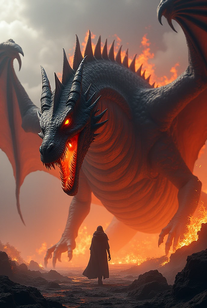 Aggressive Black 15 meter Fire Dragon