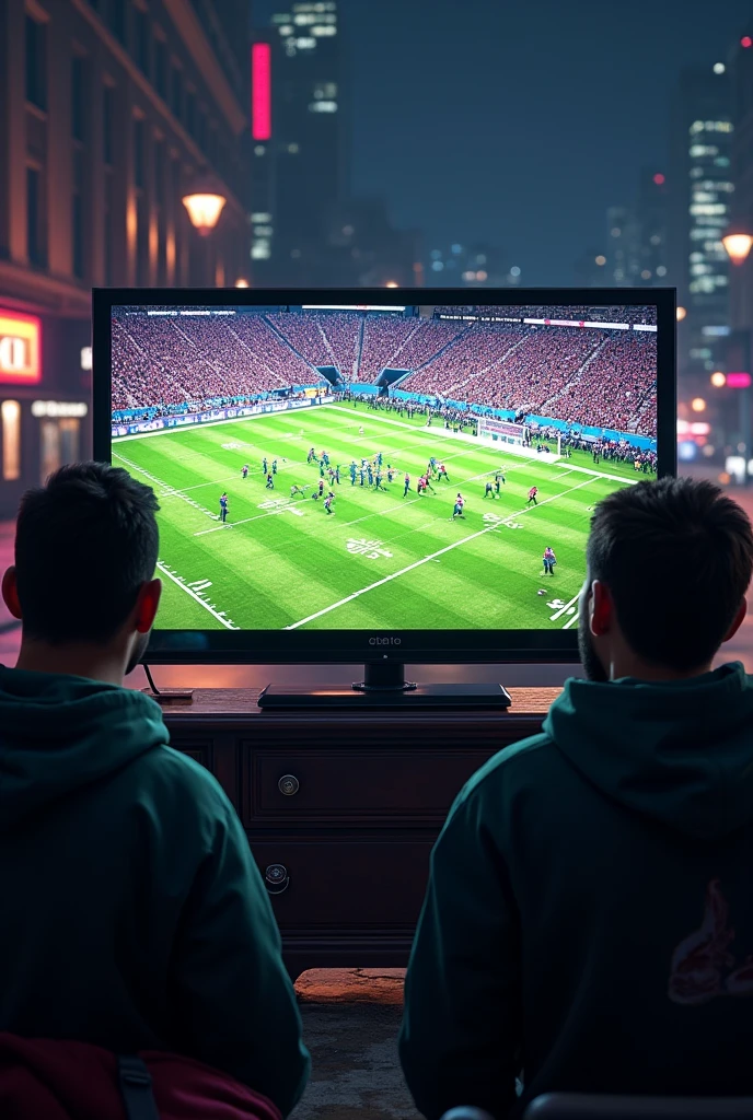 people watching american football game on gta tv
