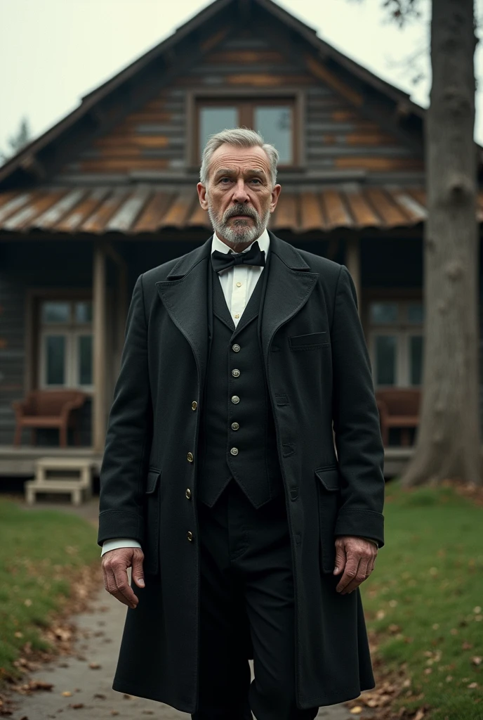 Ivan Lomov, Dress elegantly, He arrives nervously at the Chubukov house. Chubukov&#39;s house could be a typical Russian rural house, with details that indicate the era.