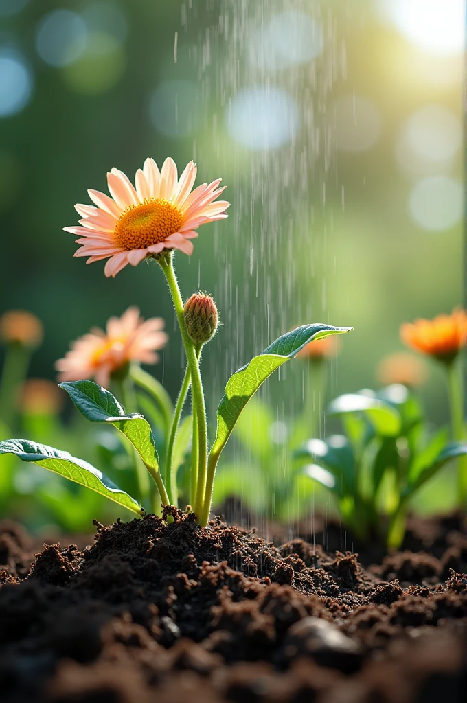 make a picture of a science fair booth. the theme is plants, flowers and automatic irrigation with arduino