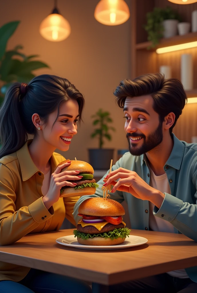 Do a 2 man eat hamburger
