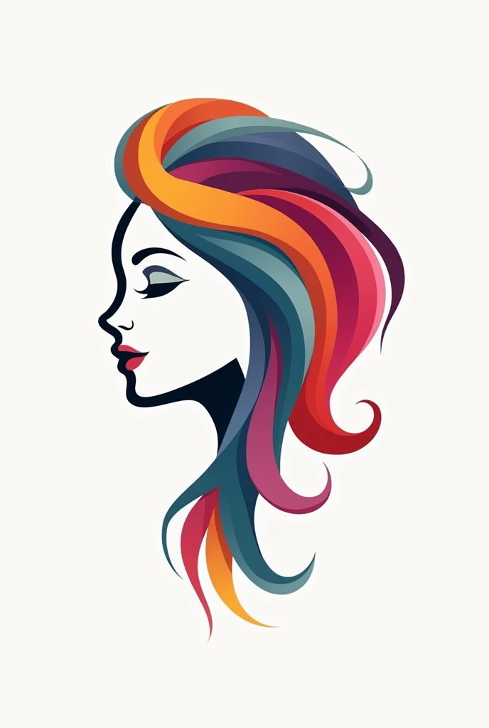 the art of hairdressing logo.
Woman with many shades logo.
