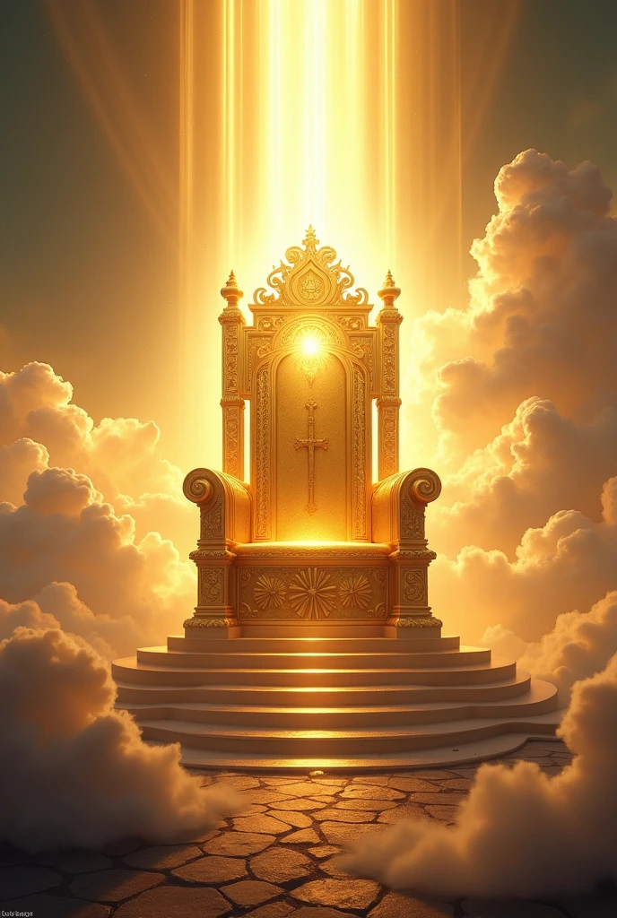 {
"prompt": "A magnificent and radiant throne of God, glowing with divine light. The throne is made of pure gold and precious gemstones, with intricate designs of celestial symbols. A powerful aura of holiness and majesty surrounds the throne, with beams of light emanating from it. The background features a vast, heavenly landscape with clouds and a bright, ethereal glow. The scene is serene and awe-inspiring, capturing the grandeur and sacredness of the throne.",
"size": "1024x1024"
}