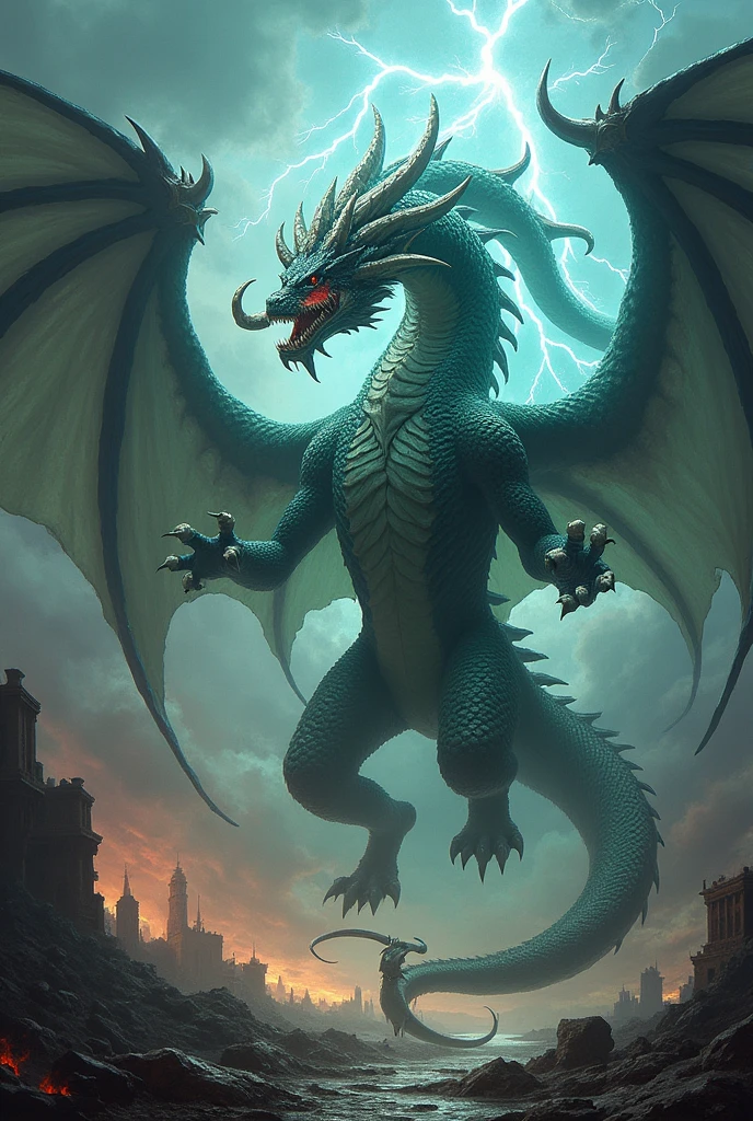 (photorealism:1.2), Tiamat the Dragon Queen from dungeons and dragons