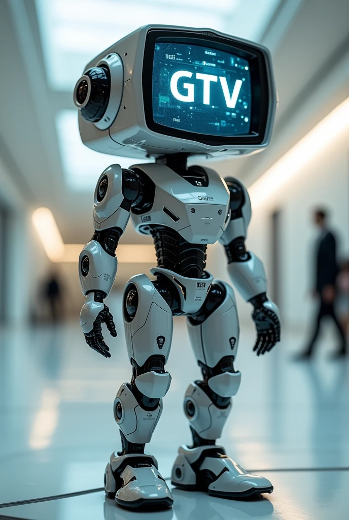 Robot with TV head that says GTV