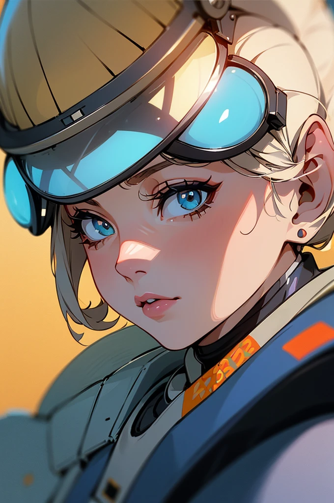 a close up of a woman in a helmet and a helmet on, 2 0 2 1 cinematic 4 k framegrab, barbarella, by Anna Katharina Block, fighter pilot in the cockpit, moody : : wes anderson, retro photography, furious gorgeous woman, sixties, faster, awarded on cgsociety, pompadour, nascar, 2015 cinematography  