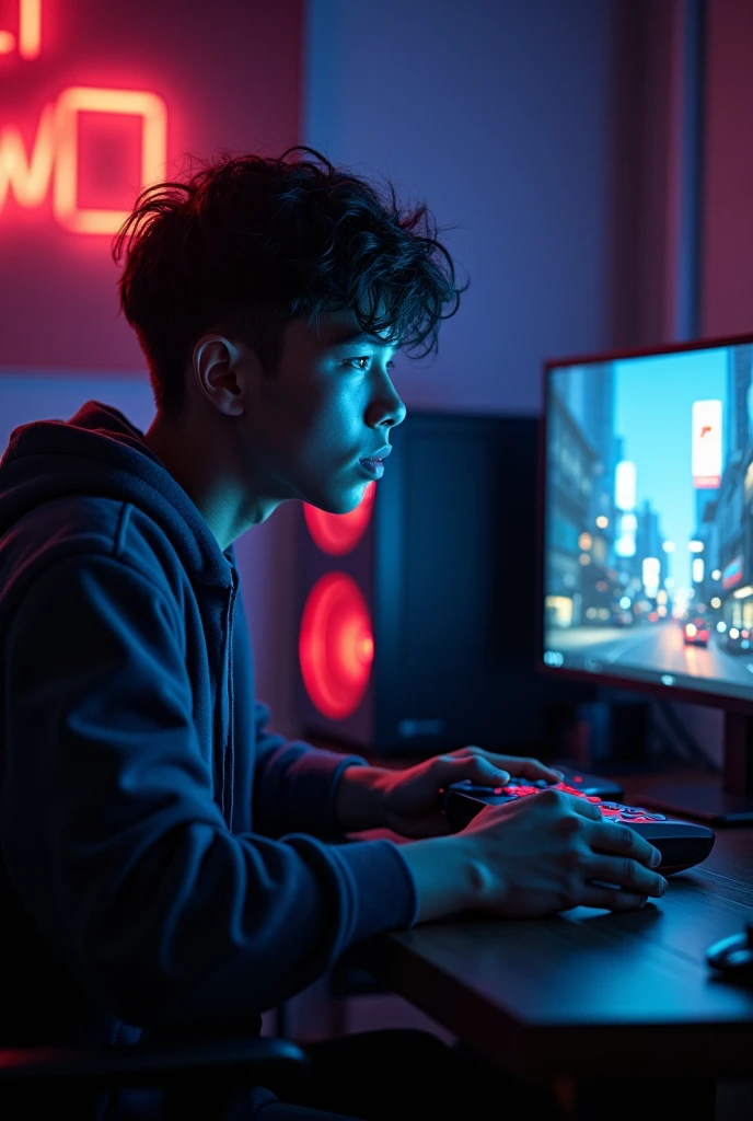 person playing gta video game