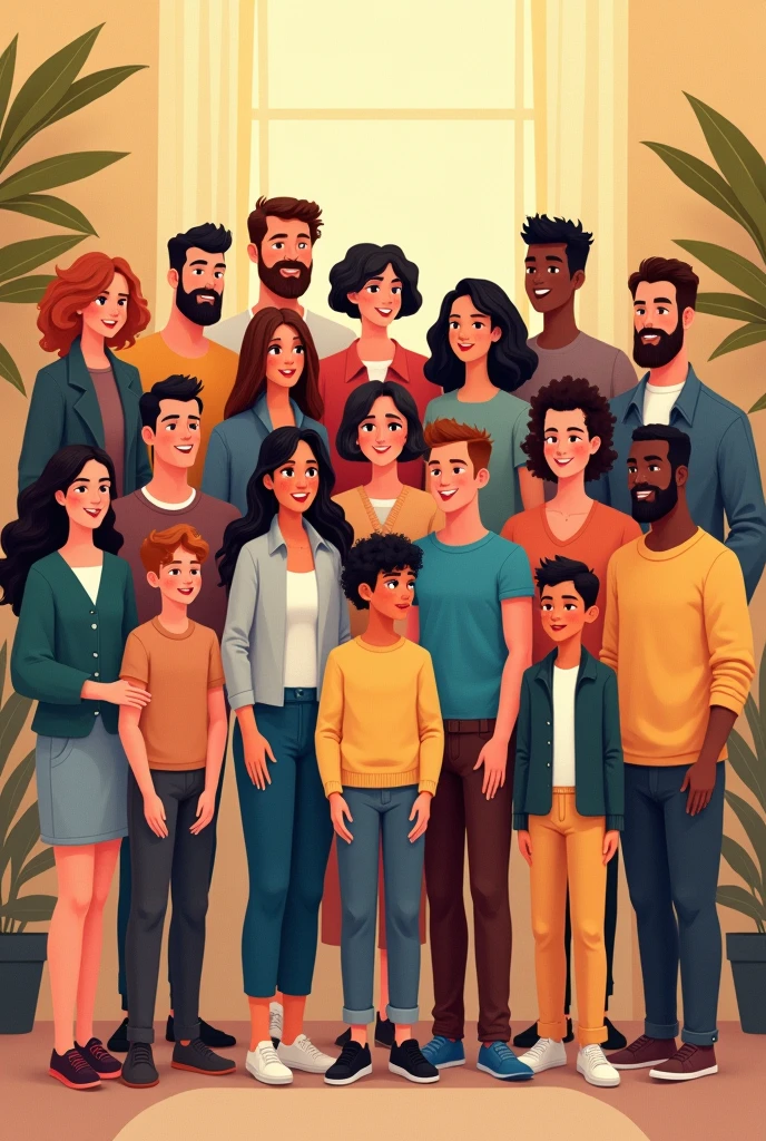 1. Nuclear Family 2. Single Parent Family 3. Extended Family 4. Stepfamily 5. Homoparental Family 6. Childless Family 7. Adoptive Family 8. Family of Fact**
9. Host Family 10.Communal or Collective Family Generate an image with all these types of families