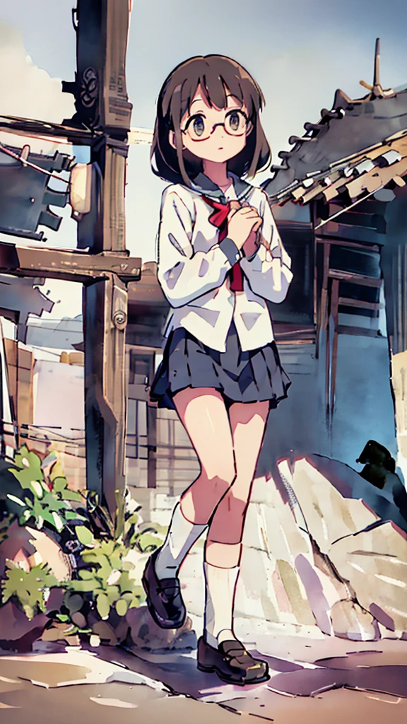 Dazzling Light、Many towers in the distance、Big Moon、metropolis、Tall buildings、Looking up at the stars、water、Midnight、Moon、Blue light、sky、sea、Nsfw、masterpiece, high quality, 4K, HDR,, Stable Diffusion prompt:  schoolgirl with short、brown hair and red-framed glasses, wearing a white blouse and navy skirt, white panties visible, navy socks and brown loafers, in a state of arousal and trembling with sexual climax,simple illustration style, In a nichijou (everyday life) Setting Image generation AI model used: Stable Diffusion (eleet- model)

id: i2