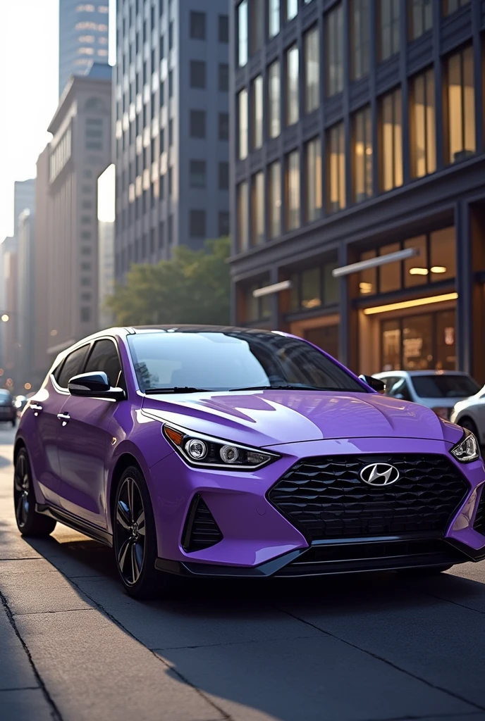Car sedan Hyundai Veloster, color lila