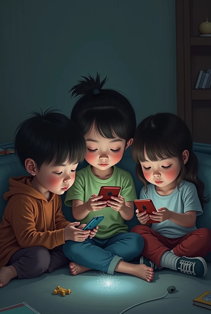 Children addicted to cell phones

