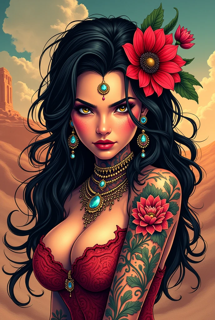 Chicana bandit tattoo ideas with jewel and glitter effect h3r 4k