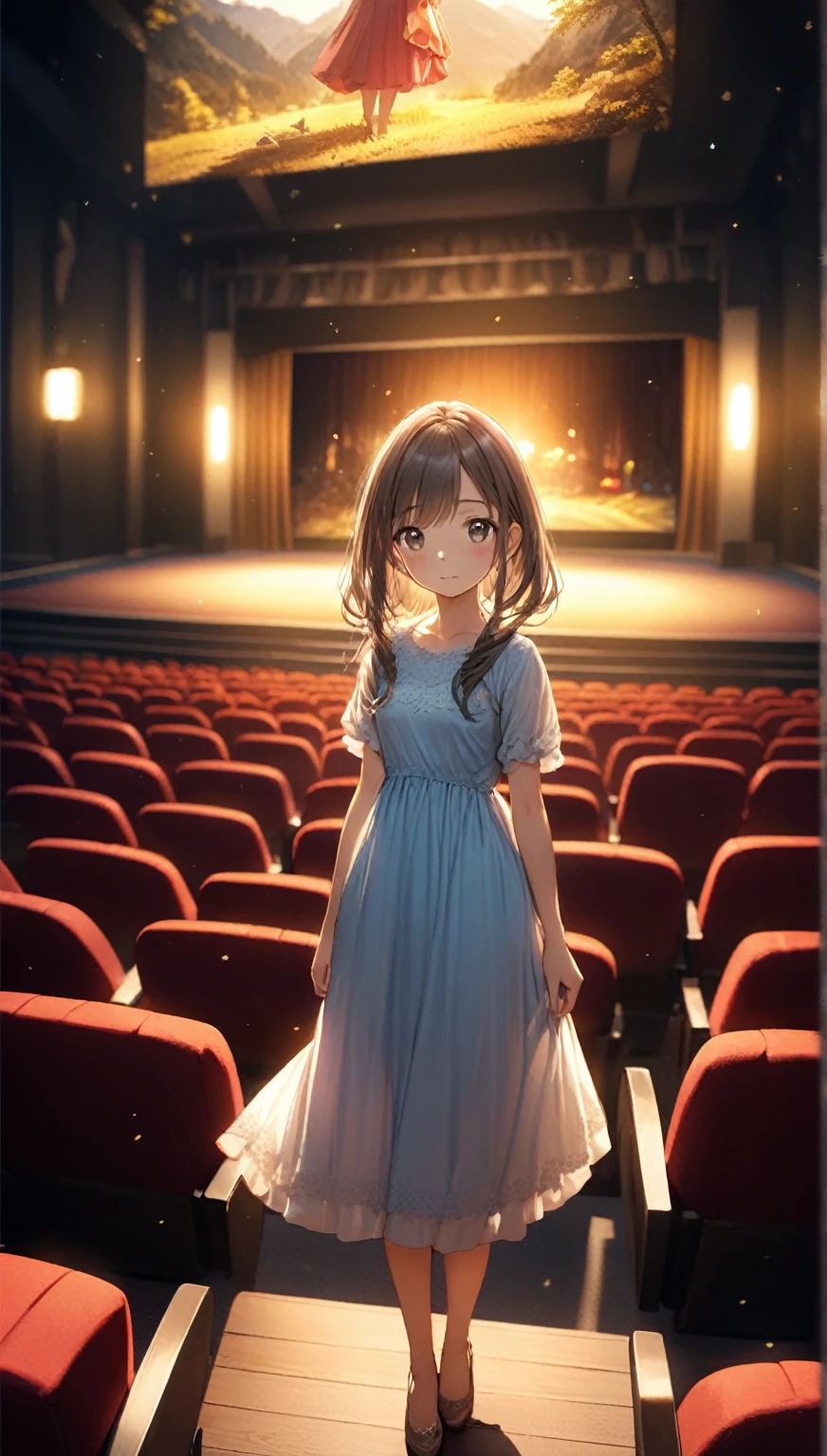 (masterpiece), Highest quality, Detailed Background, Cinema Lighting, nature, Break 1 Girl, alone, cute, dress, View your viewers,