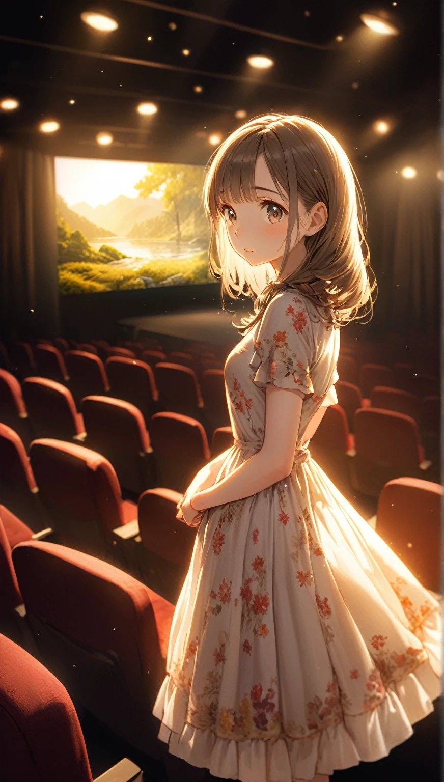 (masterpiece), Highest quality, Detailed Background, Cinema Lighting, nature, Break 1 Girl, alone, cute, dress, View your viewers,