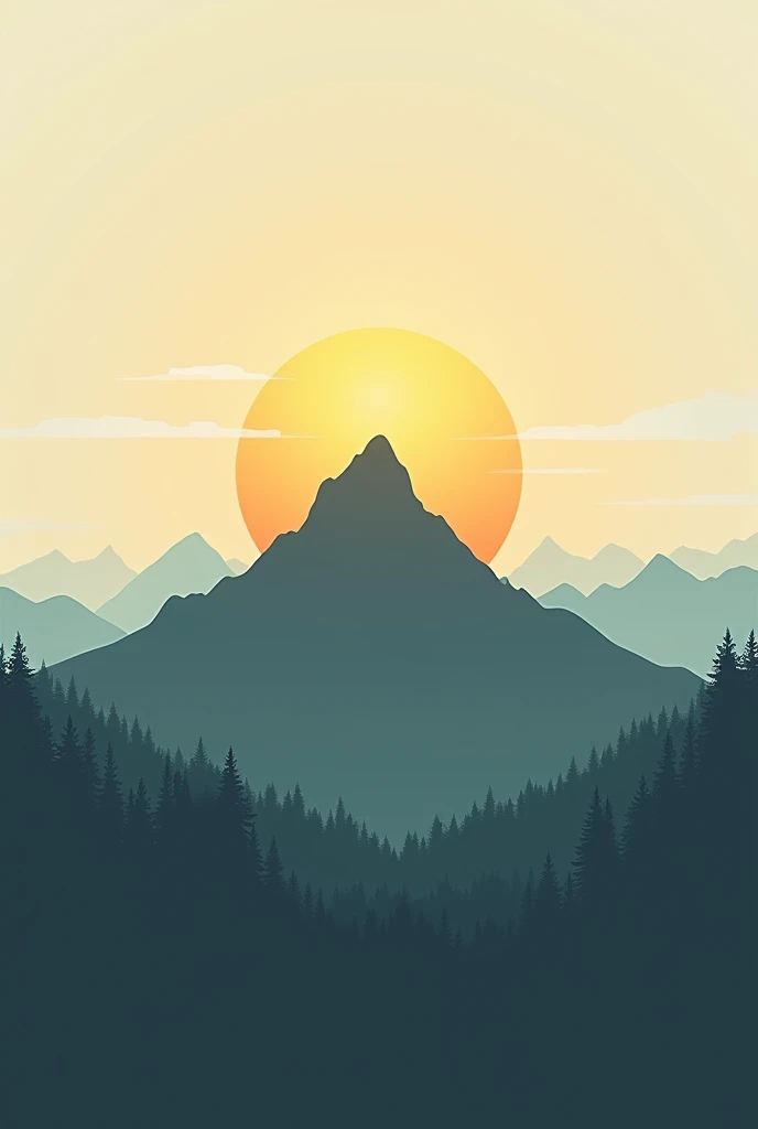 Mountain and Sun Design:A small drawing of a mountain with a rising or setting sun behind it. It is a classic design that combines simplicity with a touch of nature and adventure..
