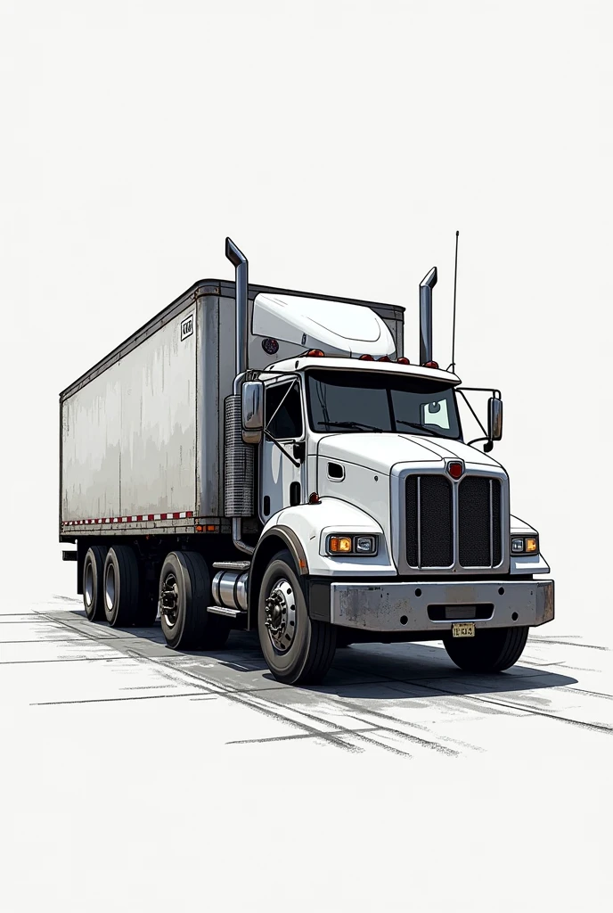 Create a formal logo that represents the technical drawing area with the following: : a transporter, a not so realistic squad , more than one company 