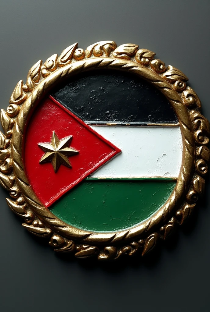 Jordan flag emblem badge in metallic color 