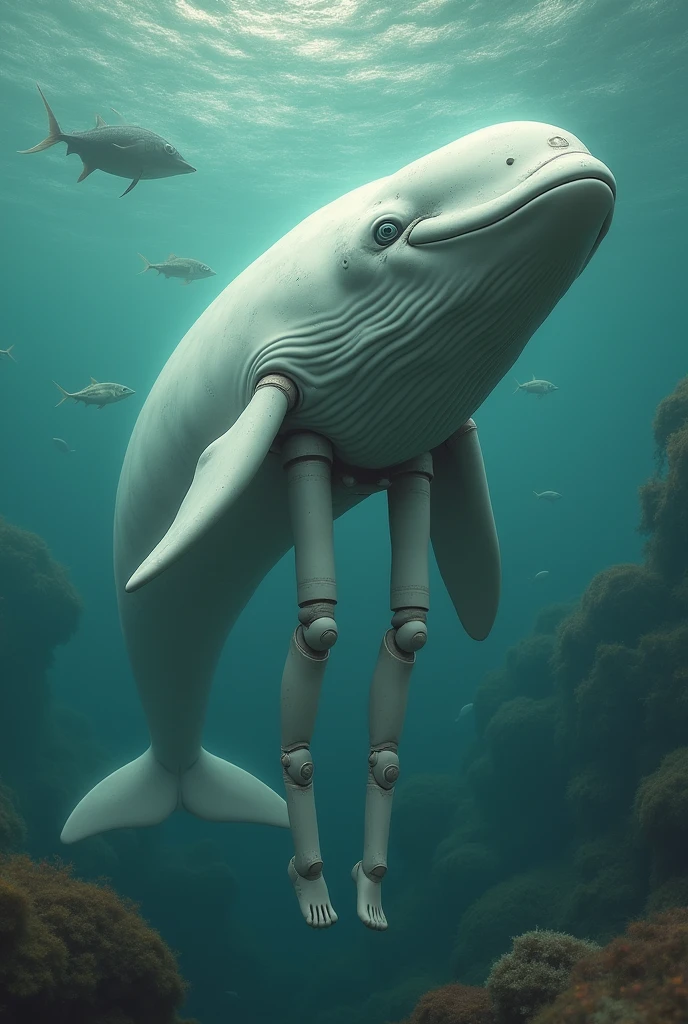 Whale with doll legs