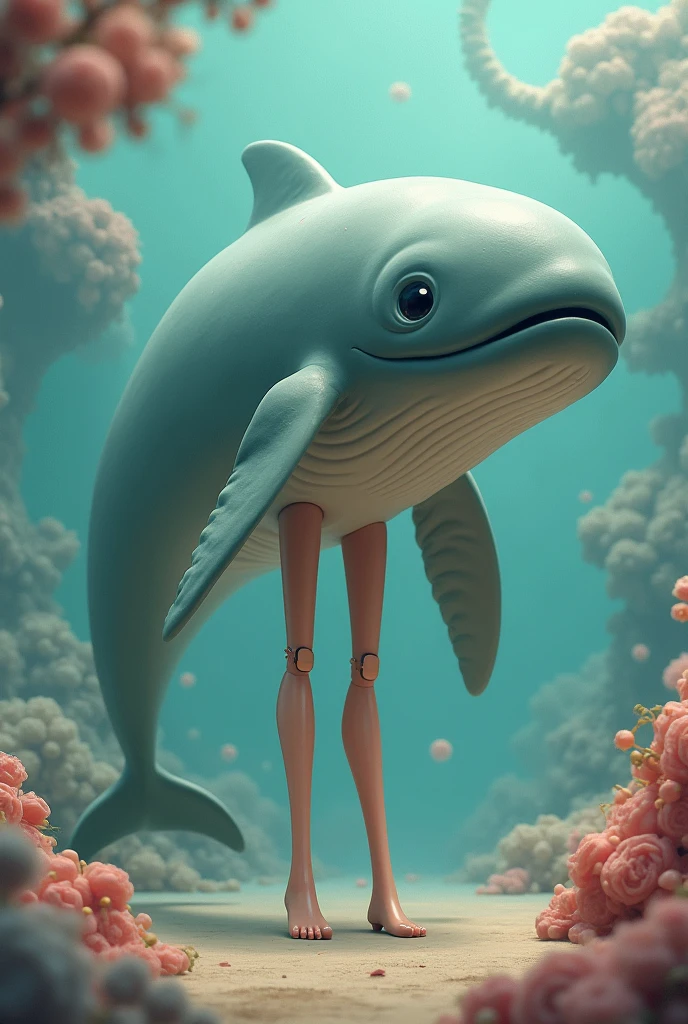 Whale with legs like Barbie doll