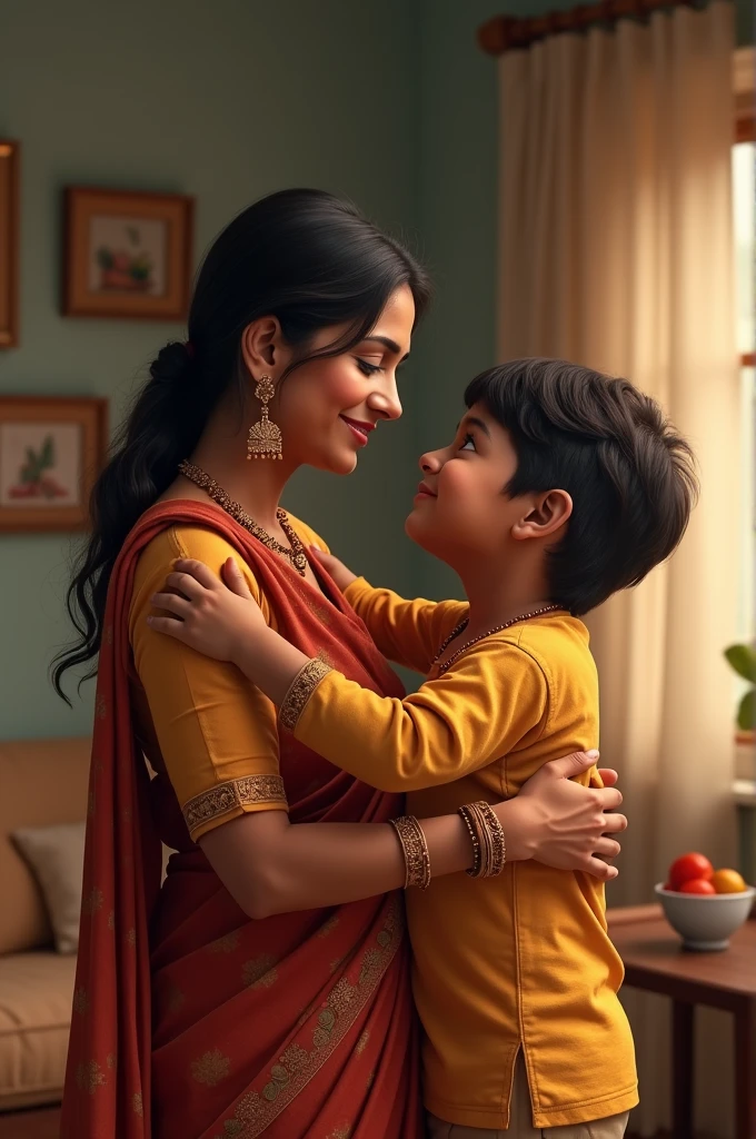 Indian hot mom with her son