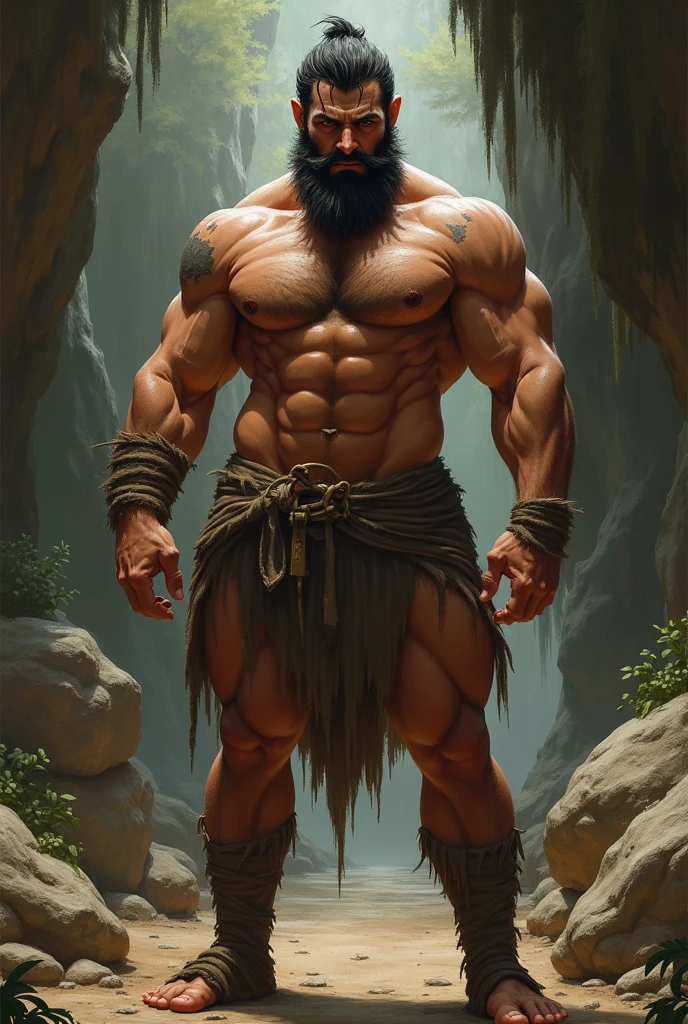 Hairy man naked and with a hard dick