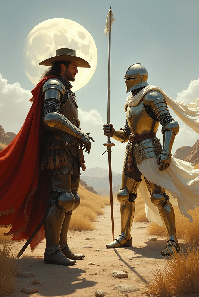 Don Quixote of La Mancha With the Knight of the White Moon