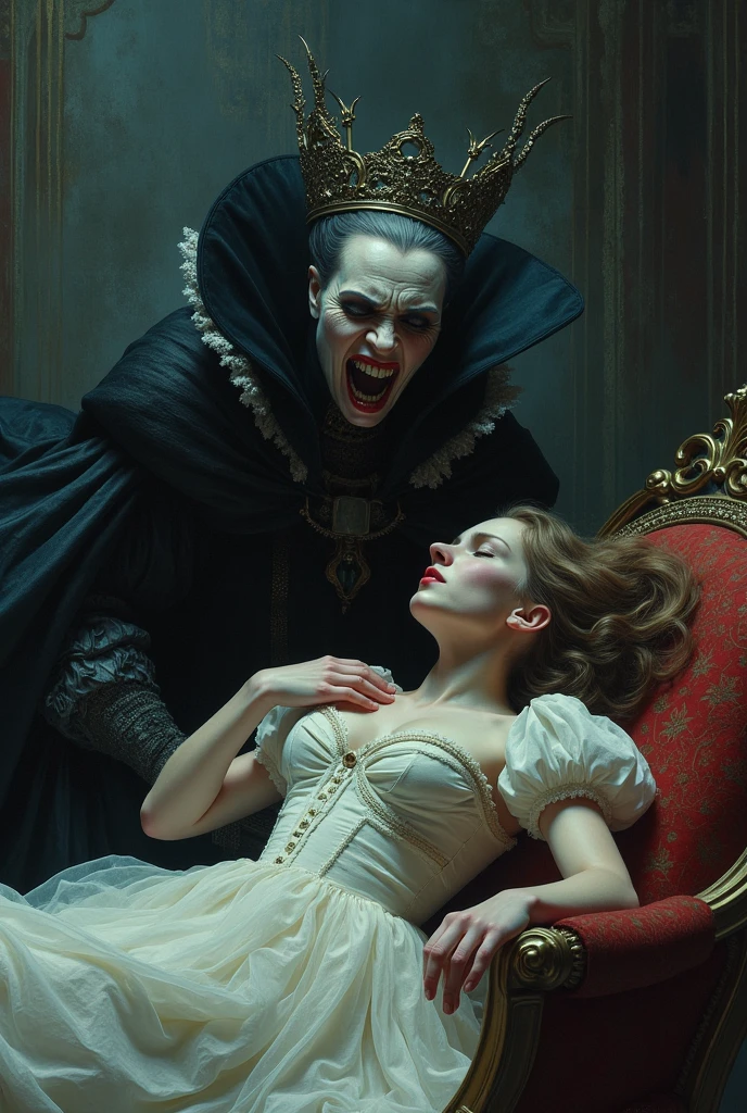 The awakening of Snow White and the madness of the queen