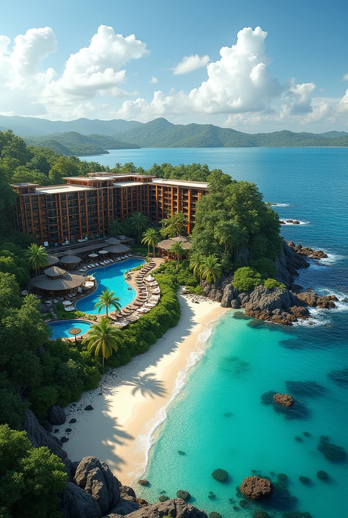 a building of resorts hotel in Puerto Princesa near the beach