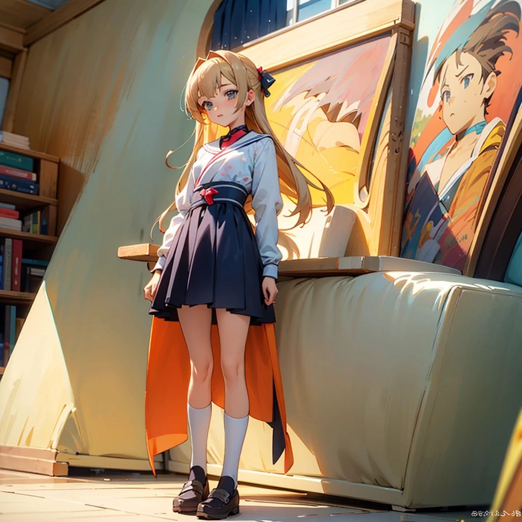 ((Best Quality)), ((masterpiece)), (detailed), 15 year old girl anime style standing