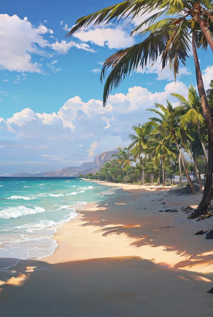 Beach with palm tree